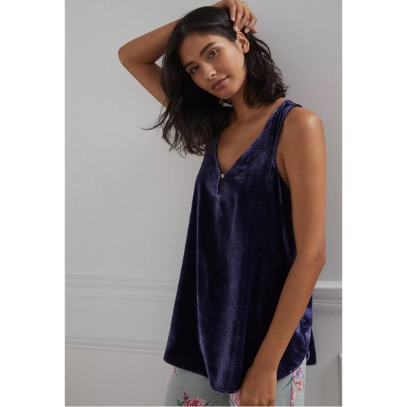ANTHROPOLOGIE | Suri Crushed Velvet Tank Top in Royal Purple/Blue, Size Small - Picture 11 of 11